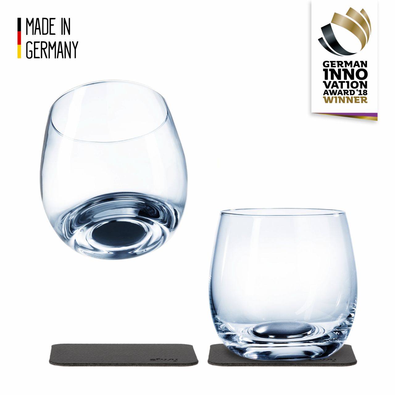 SILWY Magnet-Gläser "Whisky" 2er-Set aus Kristallglas